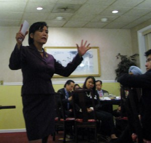 Congresswoman Judy Chu shares her experience as an Asian American community and political leader at C-100’s Leadership Roundtable Dinner 