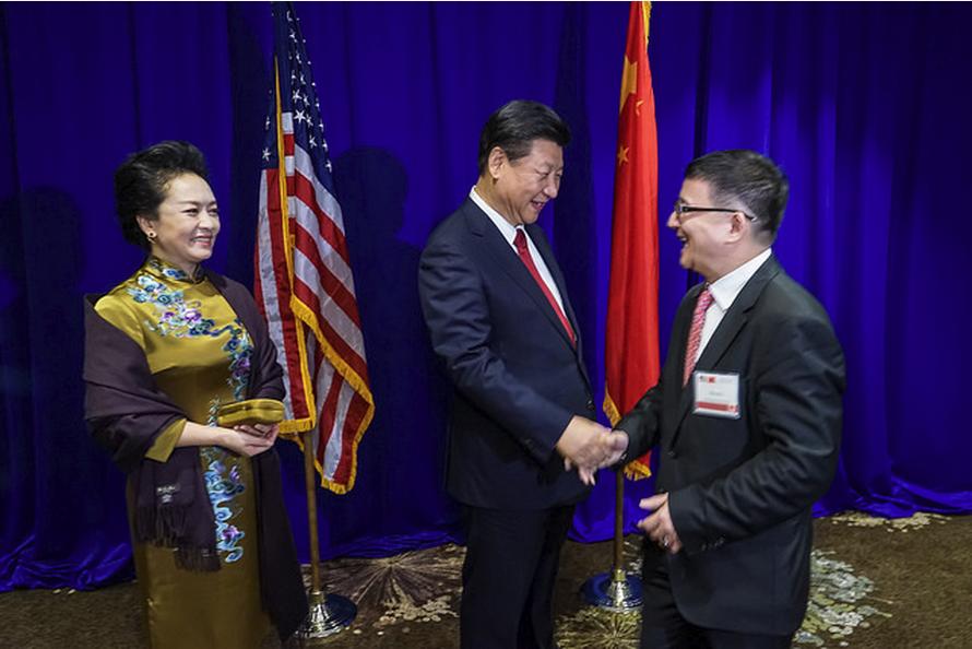 President Xi Jinping with Committee of 100 member Cheng Li