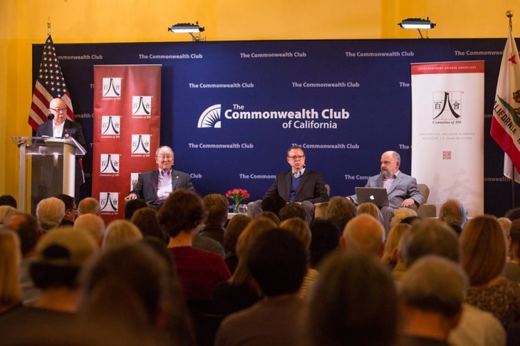 From left: Past Chair of the Commonwealth Club and C100 member Dennis Wu, C100 member George Koo, Howard French, and George Lewinski